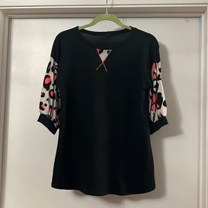 Black and Leopard Top
